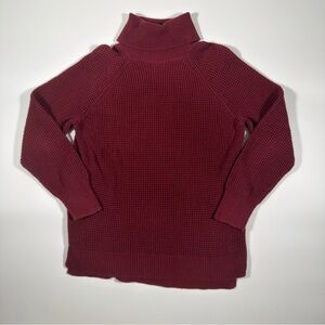 Michael‎ Kors Deep Red Cable-knit Turtleneck Sweater Women's Size Small